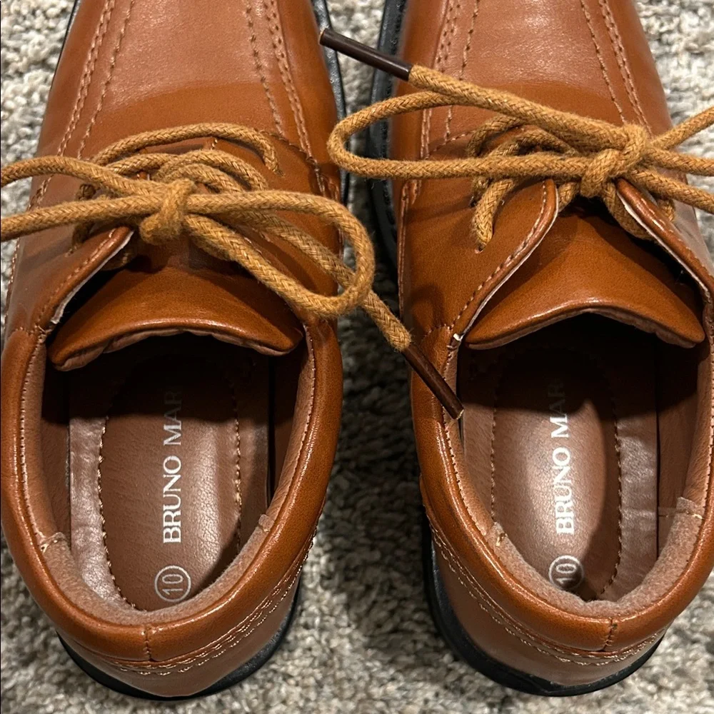 Bruno Marc Kids Brown Lace-Up Dress Shoes - Classic Leather Look